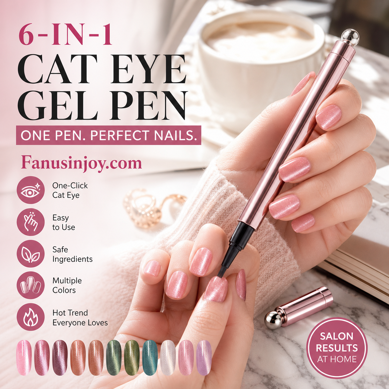 ✨️ Surprise – 50 % de réduction ! 💅 Un nail art sublime en un seul geste – Stylo gel œil de chat tout‑en‑un !