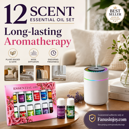 🔥 Offre limitée –50 % ! 🎁🌺 Une senteur fraîche qui égaie votre humeur ! 🌷 Coffret de 12 huiles essentielles hydrosolubles
