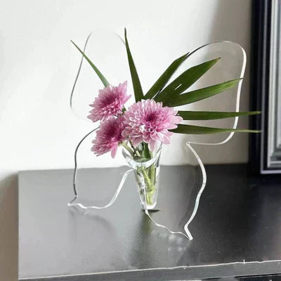 🔥Vase Décoratif Transparent Inspiré par le Papillon 🦋💎