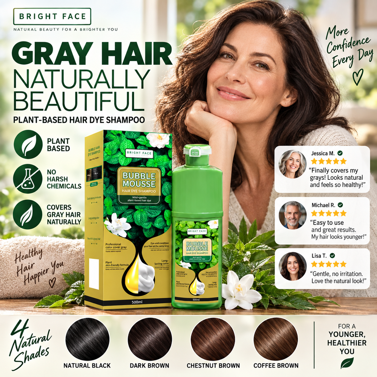 50% de Réduction – Coloration Capillaire Mousse à Base de Plantes