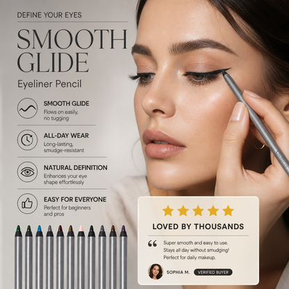 👁️✨ PROMO FLASH 50% ! Crayon Eyeliner Longue Tenue & Étanche – Anti-Bavure, Léger, Application Fluide, Idéal Quotidien & Yeux Sensibles 🖤