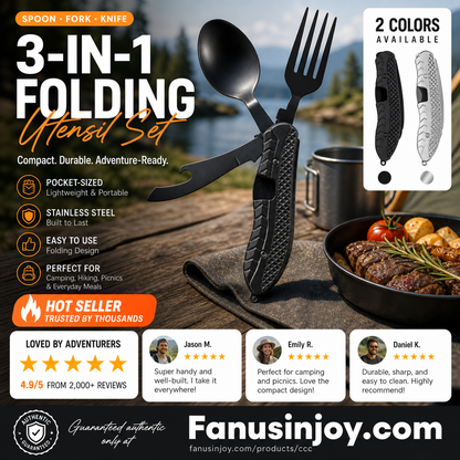 🎉 50 % de réduction ! 🍴 Couvert de table pliable multifonction 4‑en‑1 pour l'extérieur