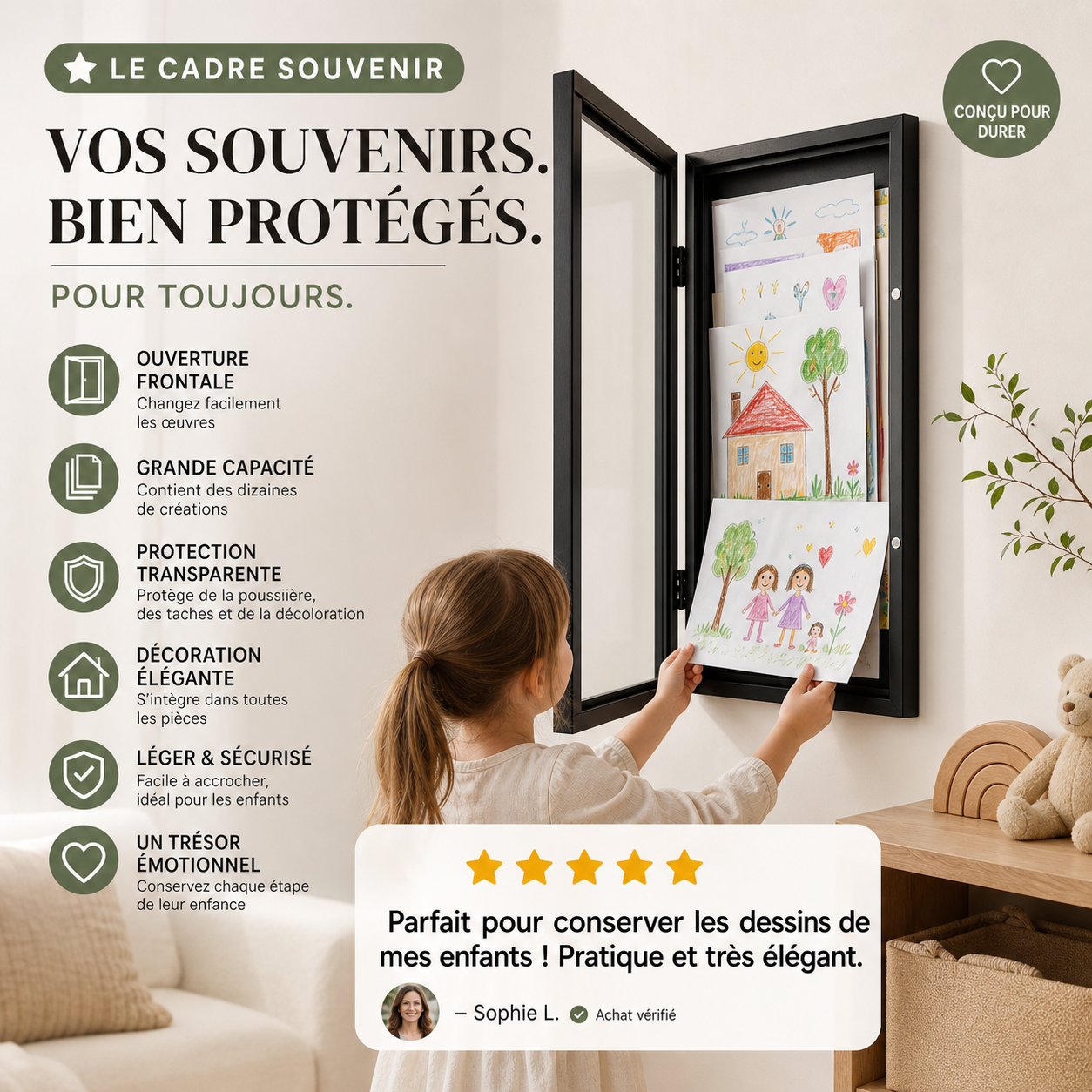 📢50% de réduction🏀Cadres pour exposer les dessins des enfants
