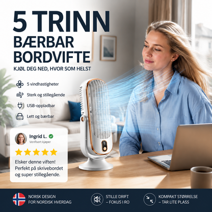 Ventilateur de bureau portable avec 5 vitesses