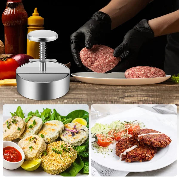 🥳MEILLEURE VENTE 2026🥾 Presse à viande pour hamburgers – Acier inoxydable 304 de qualité alimentaire – Antiadhésif, résistant à la rouille – Compatible lave-vaisselle – Idéal pour les fêtes ! 🛡️💨
