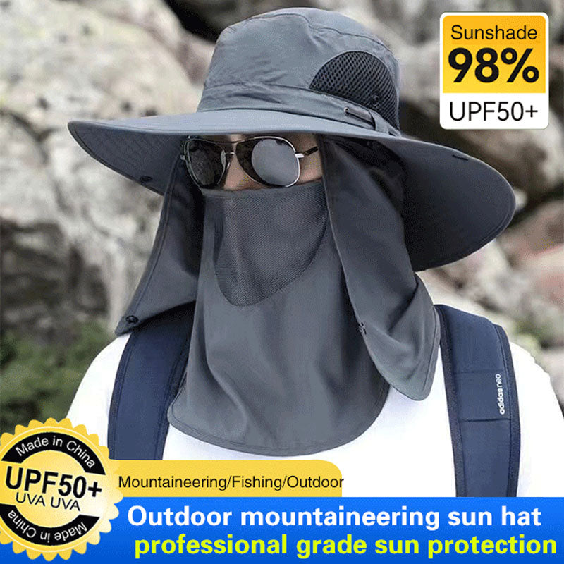 📢🧢⛰️ PROMO -50% ! Chapeau d’Alpinisme Imperméable & Anti-Poussière – Protection UV 50+, Masque Amovible & Trou de Ventilation (5 Couleurs)