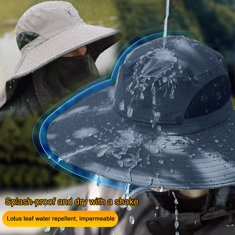 📢🧢⛰️ PROMO -50% ! Chapeau d’Alpinisme Imperméable & Anti-Poussière – Protection UV 50+, Masque Amovible & Trou de Ventilation (5 Couleurs)