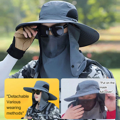 📢🧢⛰️ PROMO -50% ! Chapeau d’Alpinisme Imperméable & Anti-Poussière – Protection UV 50+, Masque Amovible & Trou de Ventilation (5 Couleurs)