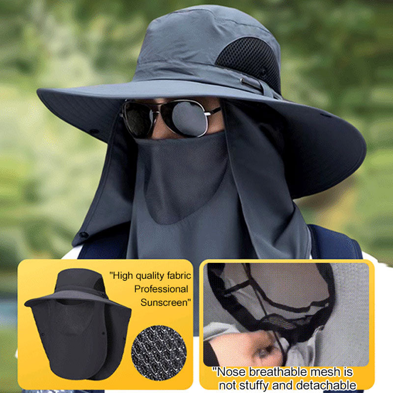 📢🧢⛰️ PROMO -50% ! Chapeau d’Alpinisme Imperméable & Anti-Poussière – Protection UV 50+, Masque Amovible & Trou de Ventilation (5 Couleurs)