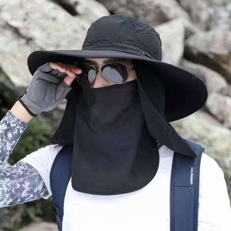 📢🧢⛰️ PROMO -50% ! Chapeau d’Alpinisme Imperméable & Anti-Poussière – Protection UV 50+, Masque Amovible & Trou de Ventilation (5 Couleurs)