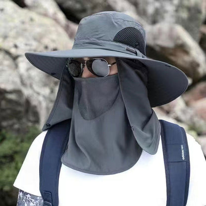 📢🧢⛰️ PROMO -50% ! Chapeau d’Alpinisme Imperméable & Anti-Poussière – Protection UV 50+, Masque Amovible & Trou de Ventilation (5 Couleurs)