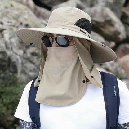 📢🧢⛰️ PROMO -50% ! Chapeau d’Alpinisme Imperméable & Anti-Poussière – Protection UV 50+, Masque Amovible & Trou de Ventilation (5 Couleurs)