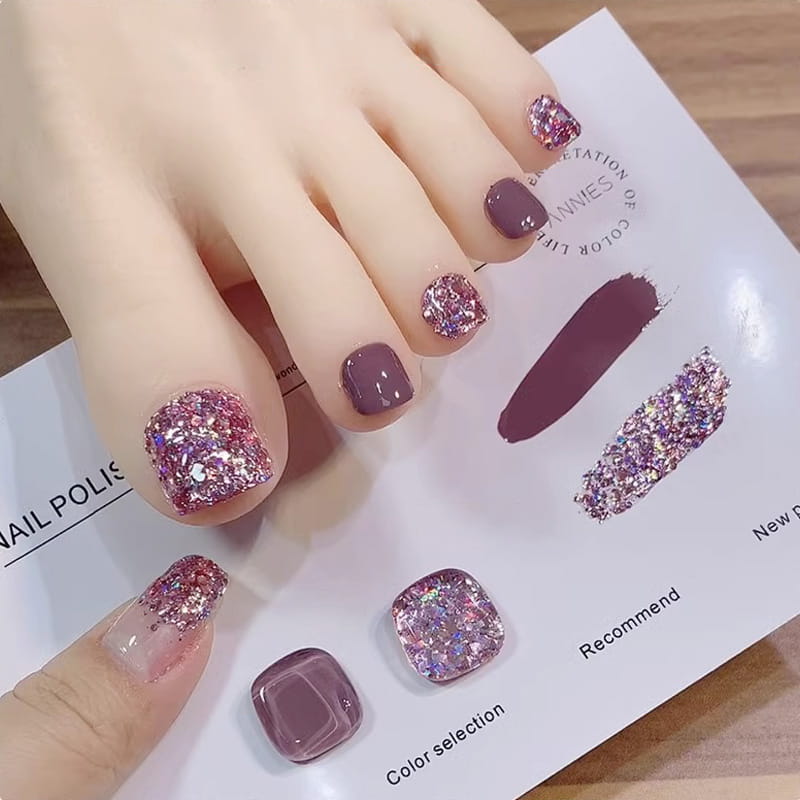 🎄 Promotion Exceptionnelle de Noël🎁Ensemble de vernis à ongles bicolores à paillettes tendance💄💅
