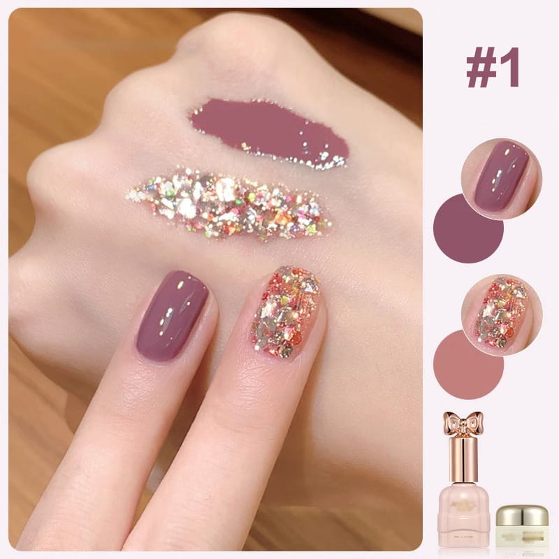 🎄 Promotion Exceptionnelle de Noël🎁Ensemble de vernis à ongles bicolores à paillettes tendance💄💅