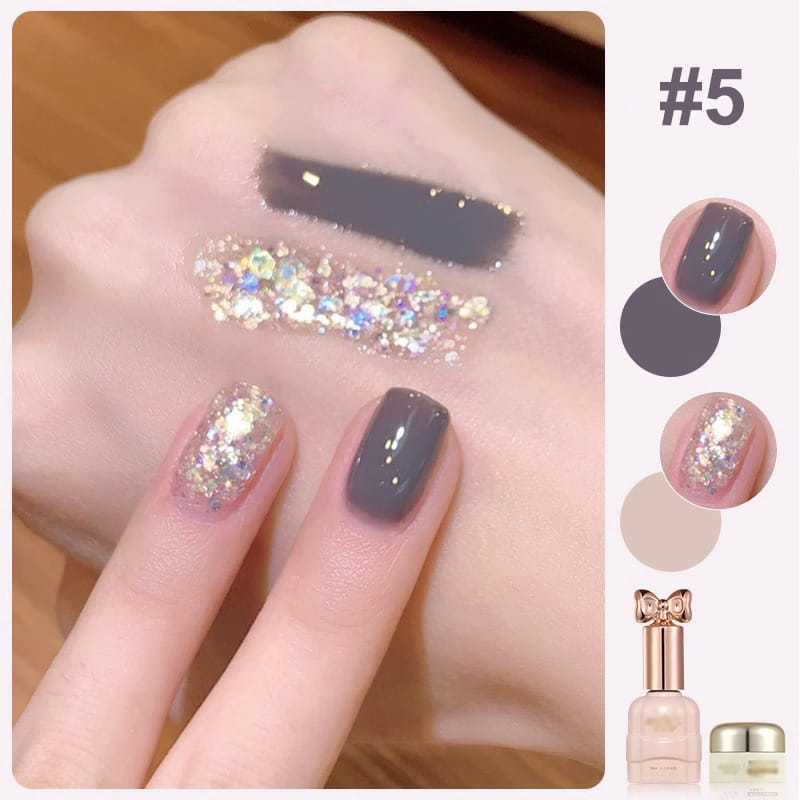 🎄 Promotion Exceptionnelle de Noël🎁Ensemble de vernis à ongles bicolores à paillettes tendance💄💅
