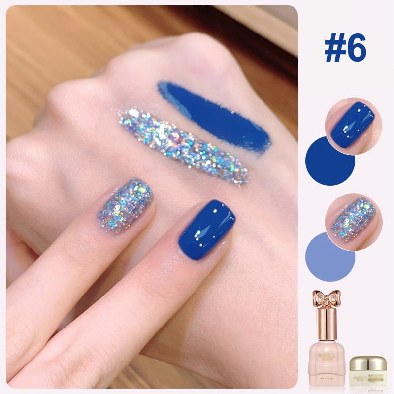 🎄 Promotion Exceptionnelle de Noël🎁Ensemble de vernis à ongles bicolores à paillettes tendance💄💅
