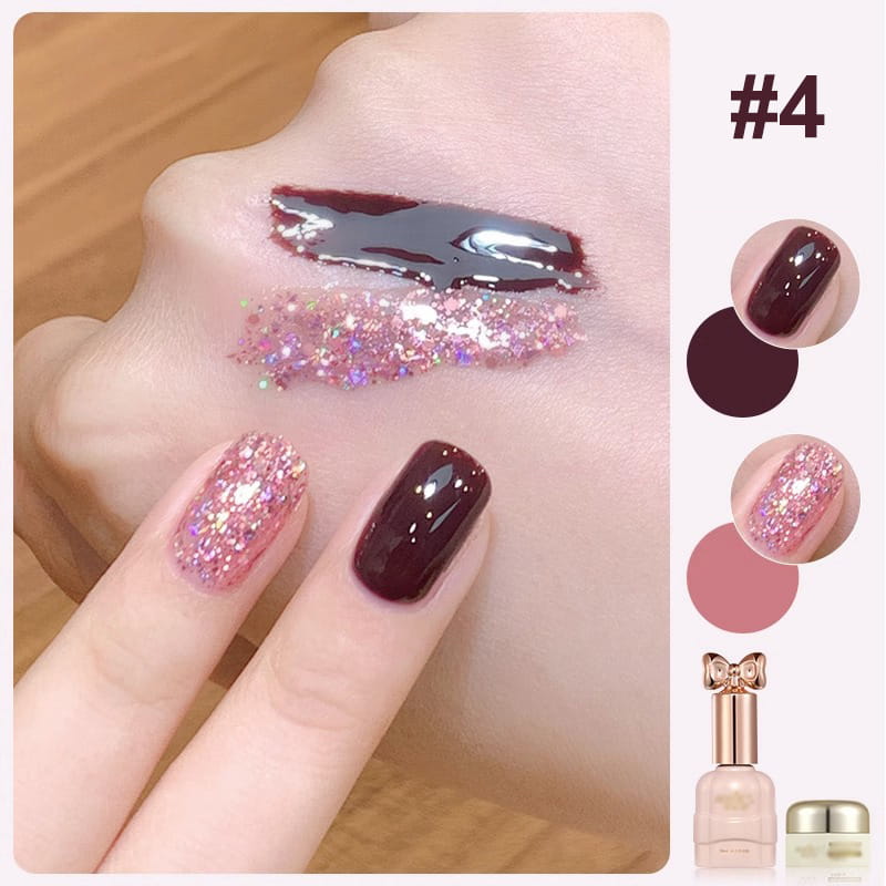 🎄 Promotion Exceptionnelle de Noël🎁Ensemble de vernis à ongles bicolores à paillettes tendance💄💅