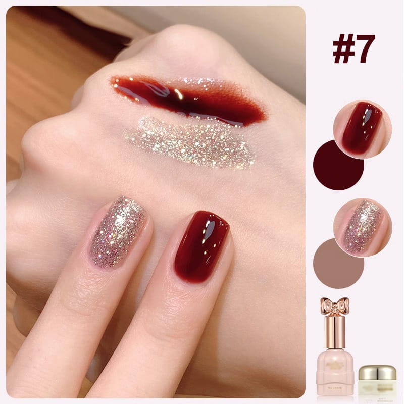 🎄 Promotion Exceptionnelle de Noël🎁Ensemble de vernis à ongles bicolores à paillettes tendance💄💅