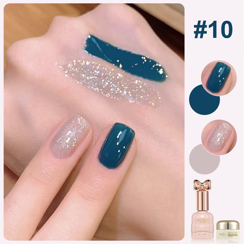 🎄 Promotion Exceptionnelle de Noël🎁Ensemble de vernis à ongles bicolores à paillettes tendance💄💅