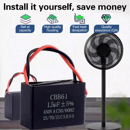 Condensateur universel de démarrage pour ventilateurs – Adapté à tous les ventilateurs