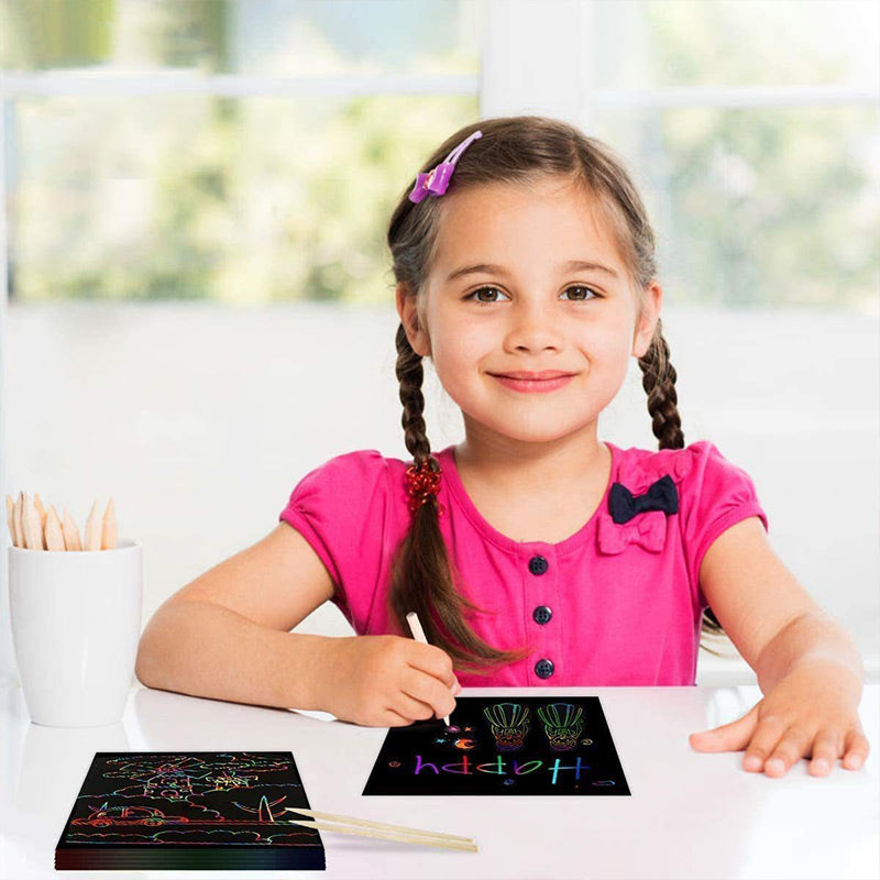 🌈 Kit Créatif DIY de Papier à Gratter Arc-En-Ciel