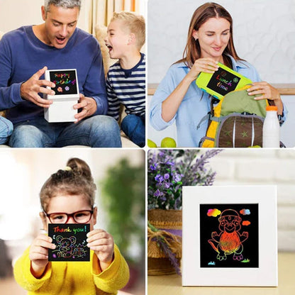 🌈 Kit Créatif DIY de Papier à Gratter Arc-En-Ciel