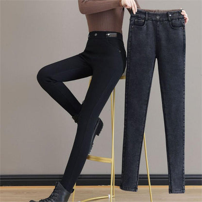 👖 50% DE RÉDUCTION! ✨ JEAN SKINNY CHAUD - Taille Haute & Tissu Stretch, Confort Optimal pour l'Hiver, Style Tendance pour Quotidien et Sorties ❄️💃