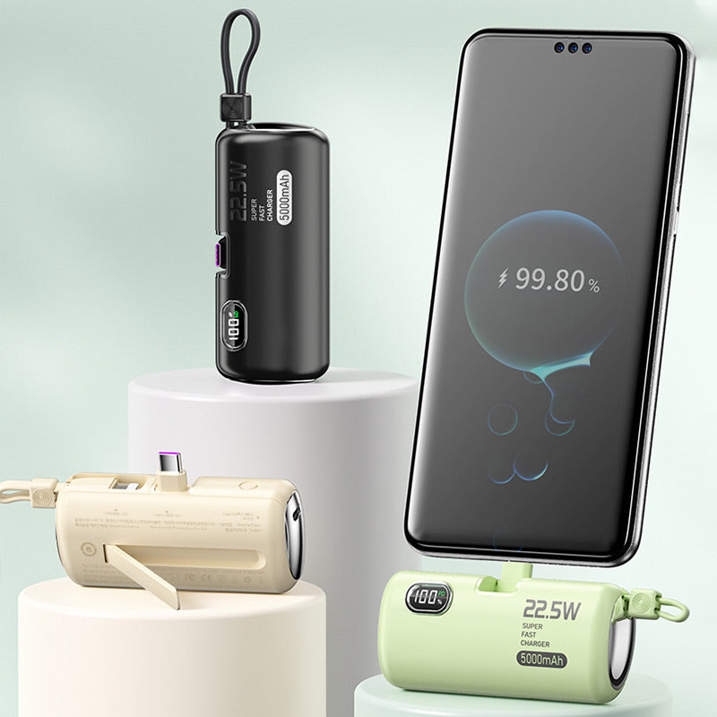 Chargeur portable 22,5 W avec câbles intégrés