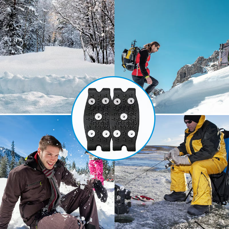 🧤 50% DE RÉDUCTION AUJOURD'HUI! ✨ Couvre-chaussures Antidérapants à 5 Griffes pour l'Extérieur - Semelle en Caoutchouc avec Griffes Réglables pour Randonnée & Glace ❄️🥾