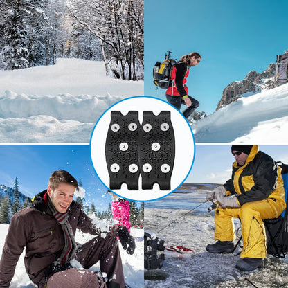 🧤 50% DE RÉDUCTION AUJOURD'HUI! ✨ Couvre-chaussures Antidérapants à 5 Griffes pour l'Extérieur - Semelle en Caoutchouc avec Griffes Réglables pour Randonnée & Glace ❄️🥾