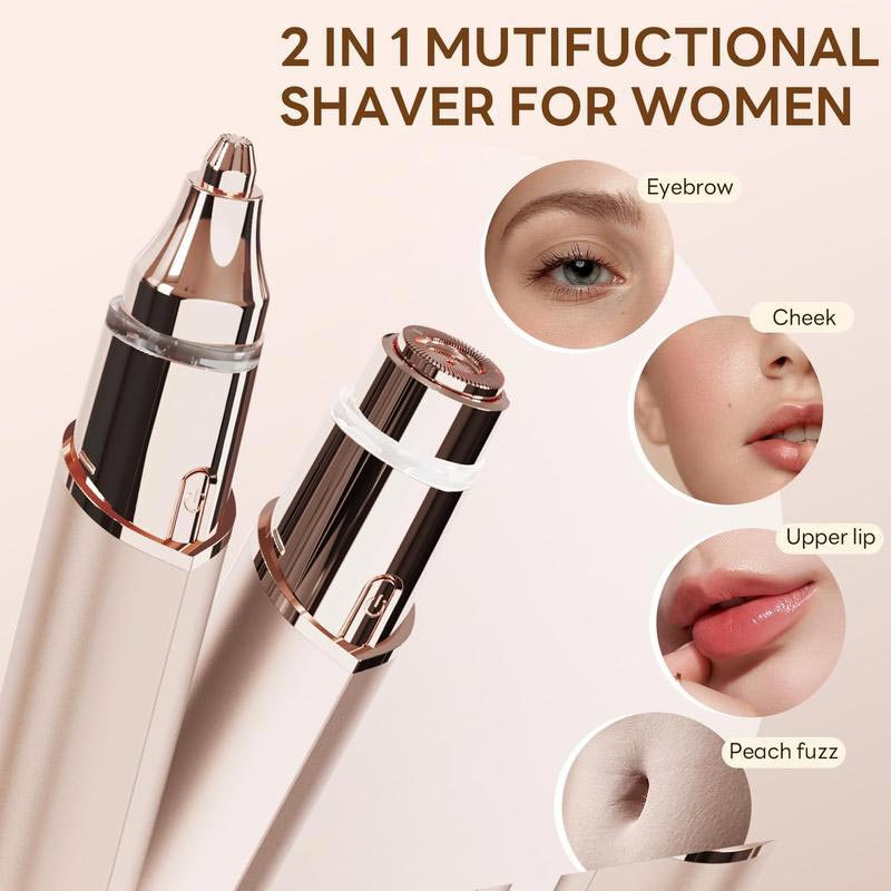 💡🪒 Épilateur facial 2-en-1 pour femme – Doux, éclairage LED, recharge USB, l’outil de précision qui capture les poils les plus fins pour une peau lisse et nette, à la maison comme en voyage 🌸🔋