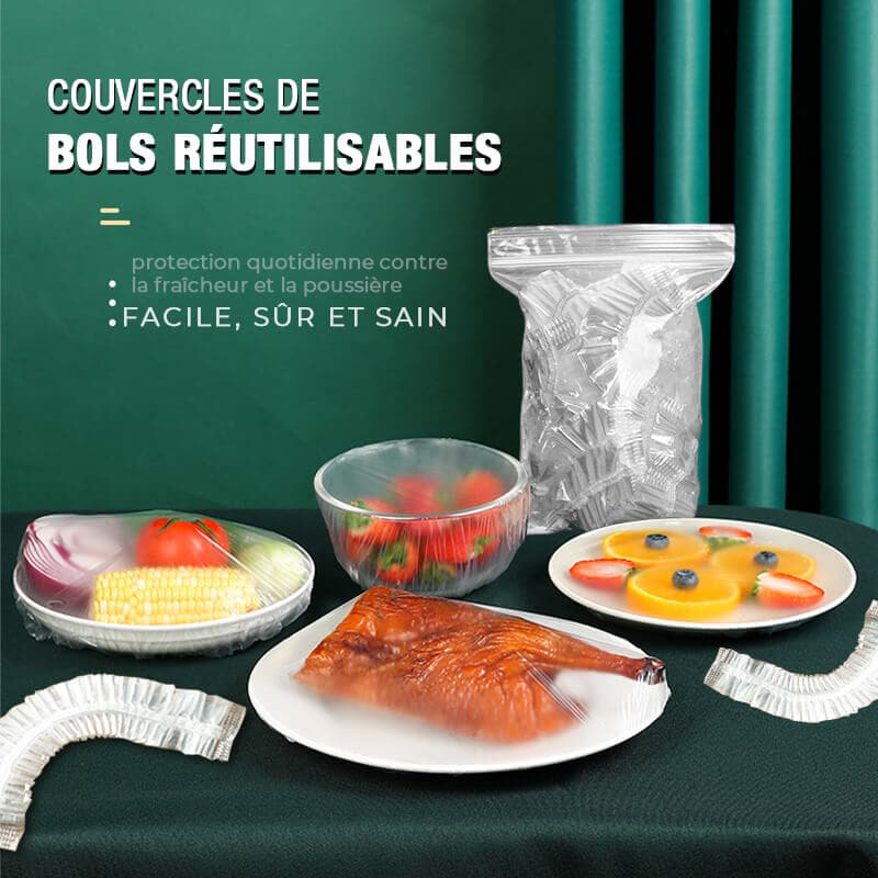 ✨🥗 -50% ! 💥Sacs de Conservation Fraîcheur – 100 PCS Réutilisables, PEHD/PEBD & Élastiques.