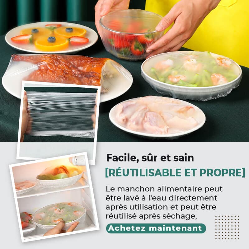 ✨🥗 -50% ! 💥Sacs de Conservation Fraîcheur – 100 PCS Réutilisables, PEHD/PEBD & Élastiques.