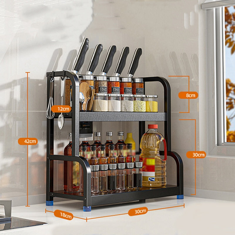 🧊 Étagère de Cuisine Multifonction Stable avec Crochets