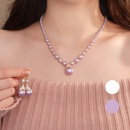 ✨️50% de réduction✨️Collier et boucles d'oreilles vintage élégants en perles d'imitation de zircone