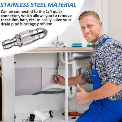 🔩 50% OFF IMMÉDIAT ! 🌊 Buse de Nettoyage pour Égouts en Acier Inoxydable - Élimine les Obstructions et Préviens les Bouchons en Profondeur 💦🚿