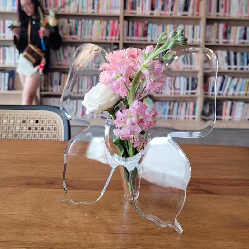 🔥Vase Décoratif Transparent Inspiré par le Papillon 🦋💎