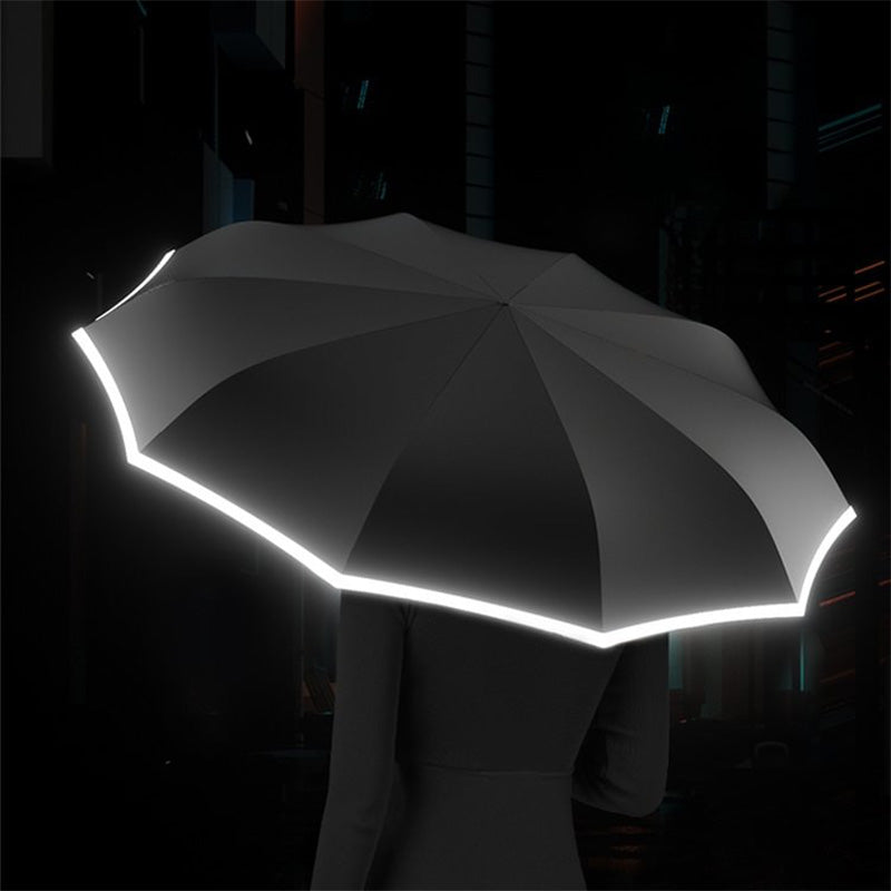 🌧️✨ Parapluie de sécurité réfléchissant – Compact, boucle à anneau pour un transport facile, idéal pour les trajets domicile-travail, visible et protégé par tous les temps 🚶‍♂️💡