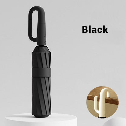 🌧️✨ Parapluie de sécurité réfléchissant – Compact, boucle à anneau pour un transport facile, idéal pour les trajets domicile-travail, visible et protégé par tous les temps 🚶‍♂️💡