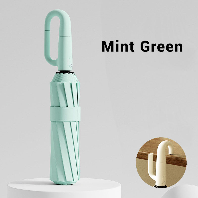 🌧️✨ Parapluie de sécurité réfléchissant – Compact, boucle à anneau pour un transport facile, idéal pour les trajets domicile-travail, visible et protégé par tous les temps 🚶‍♂️💡