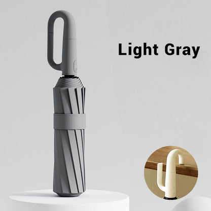 🌧️✨ Parapluie de sécurité réfléchissant – Compact, boucle à anneau pour un transport facile, idéal pour les trajets domicile-travail, visible et protégé par tous les temps 🚶‍♂️💡