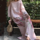 🔥Ensemble deux pièces avec haut uni et pantalon large fleuri🌸