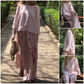 🔥Ensemble deux pièces avec haut uni et pantalon large fleuri🌸