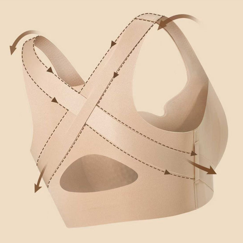 💕 Soutien-gorge Posture à Fermeture Avant Sans Coutures avec Soutien Dorsal pour Femmes 🎁