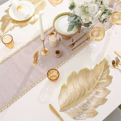 Set de table de salle à manger 3D feuille d'or résistant à la chaleur