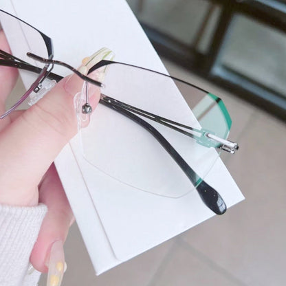 🔥50 % DE RÉDUCTION🔍 Lunettes anti-lumière bleue sans monture | Technologie avancée de protection contre la lumière bleue · 👓 Design élégant sans monture · Idéales aussi bien pour les occasions décontractées que professionnelles