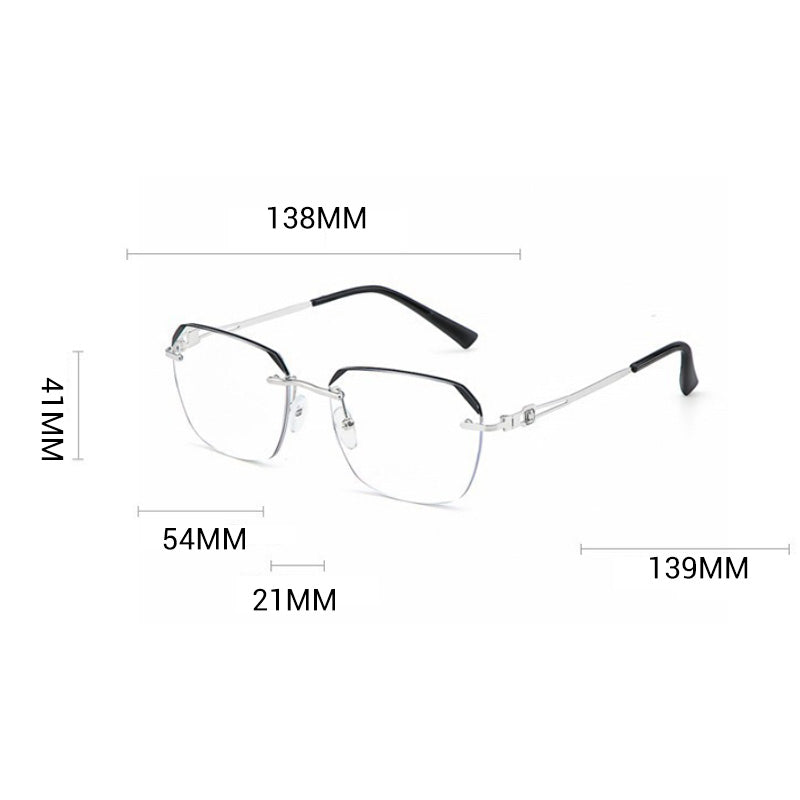 🔥50 % DE RÉDUCTION🔍 Lunettes anti-lumière bleue sans monture | Technologie avancée de protection contre la lumière bleue · 👓 Design élégant sans monture · Idéales aussi bien pour les occasions décontractées que professionnelles