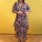 🎉 SOLDES DERNIER JOUR 2025 -50% 🔥 Robe Femme Imprimé Léopard à Volants