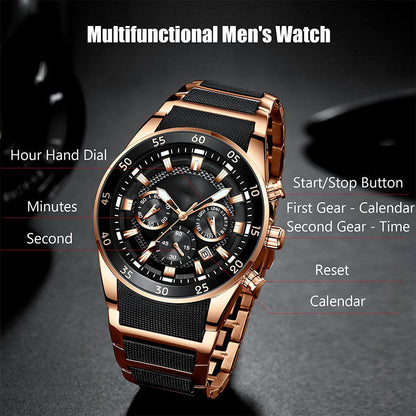 ⌚🔥Montre à quartz multifonctionnelle étanche pour hommes