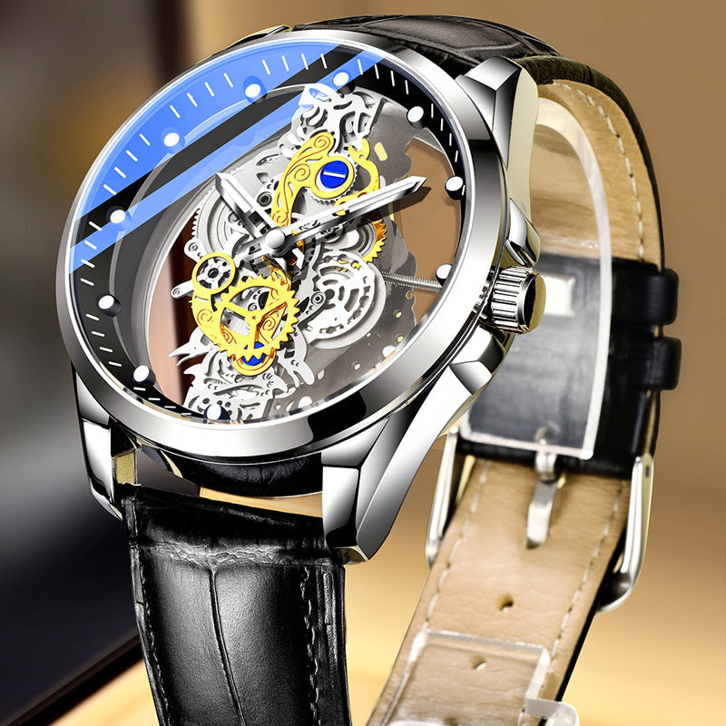 ⌚✨ PROMO FLASH : 50% DE RÉDUCTION ! Montre Squelette Homme Cadran Double Face – Verre Minéral Trempé, Mouvement Quartz & Étanchéité 30 M for une Élégance Mécanique Unique ✨